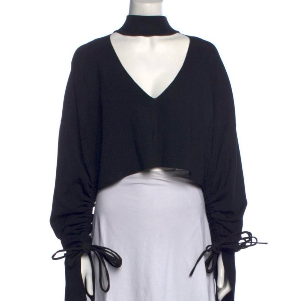 Solace London Black Sweater with Tied Sleeves
